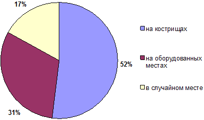 Места, на которых горожане разводят костры
